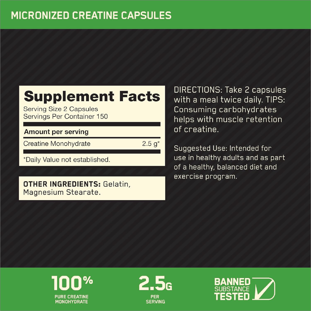 ON MICRONIZED CREATINE CAPSULES 150 SERV