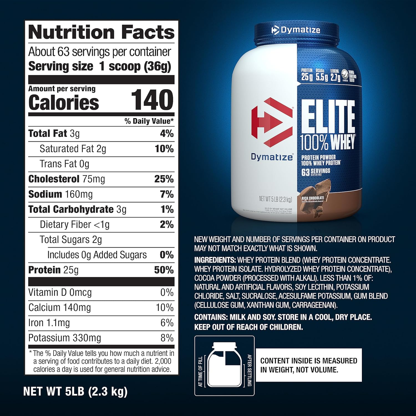DYMATIZE ELITE 100% WHEY 5LB