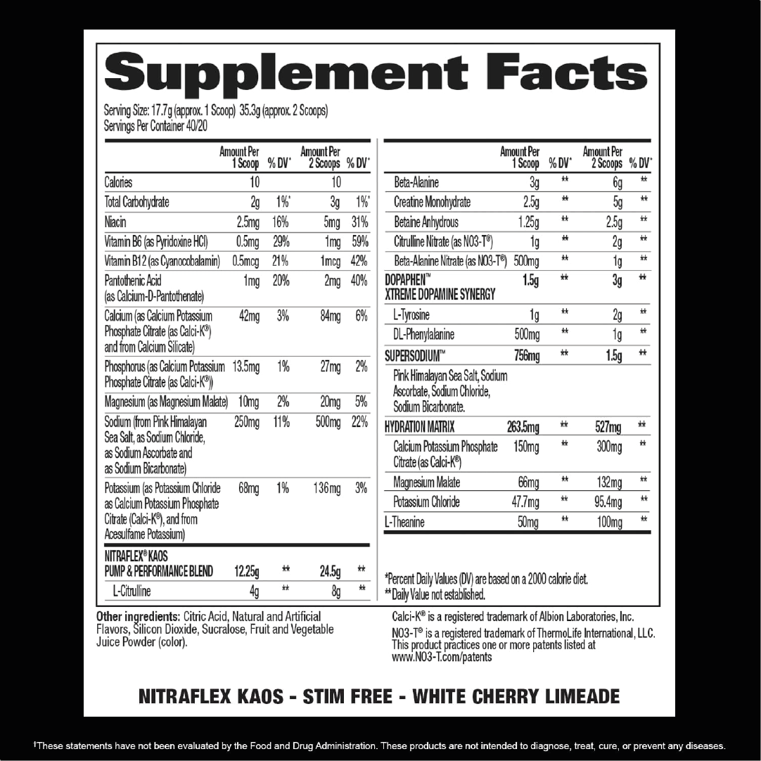 GAT NITRAFLEX KAOS STIM-FREE 40/20 SERV