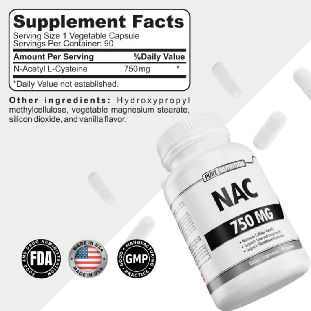 PURE NUTRITION NAC 750MG 90 CAPS