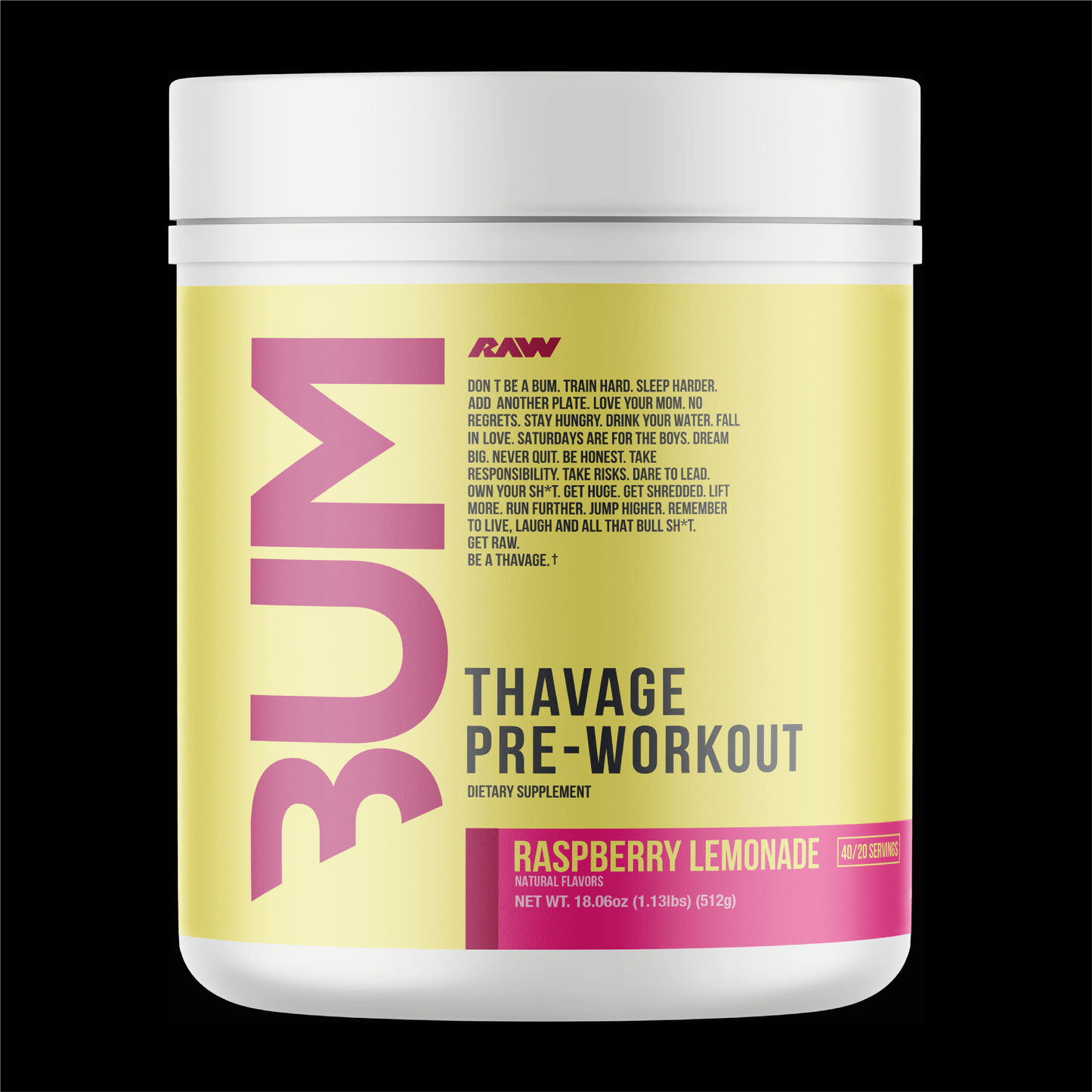 RAW THAVAGE PRE-WORKOUT 40/20 SERV