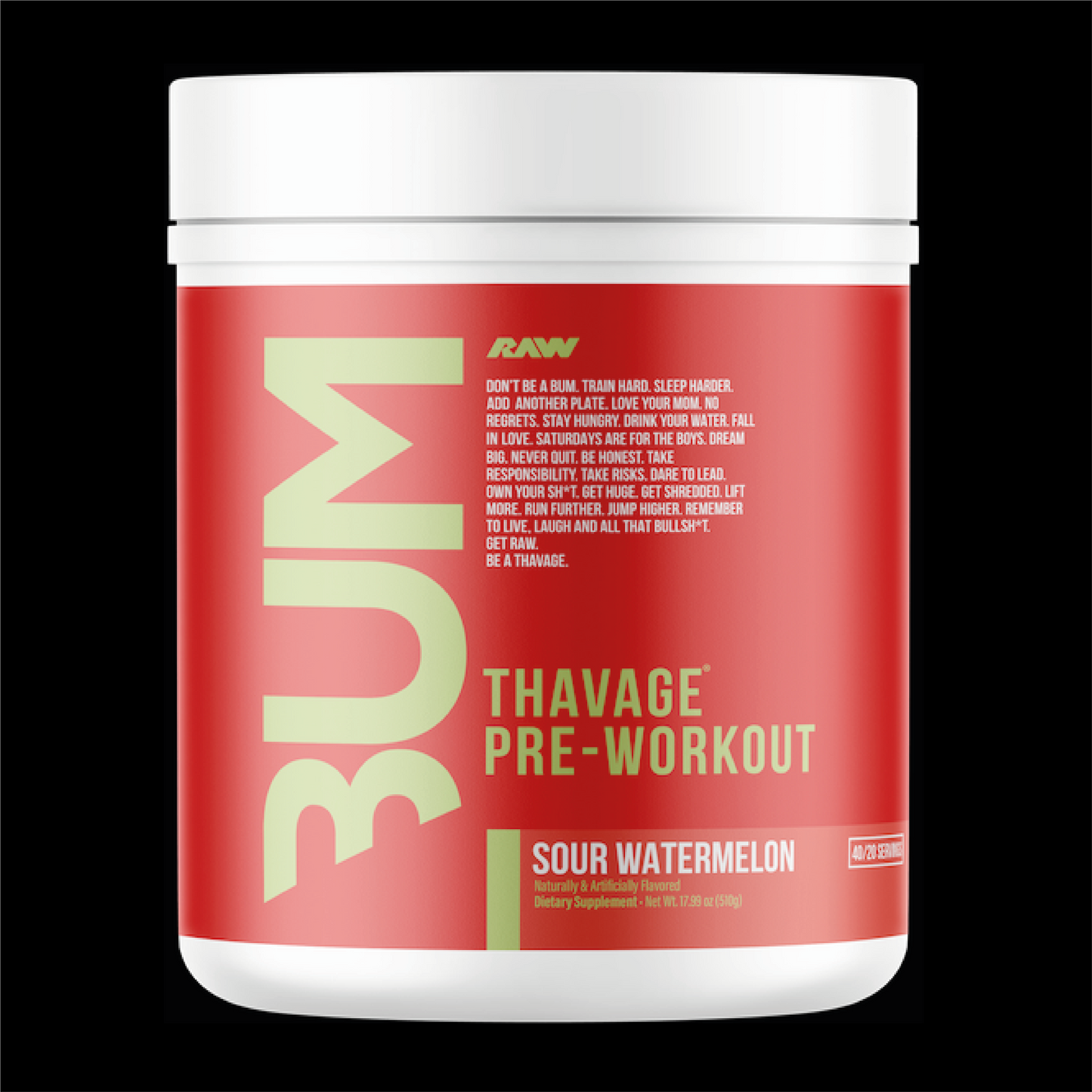 RAW THAVAGE PRE-WORKOUT 40/20 SERV