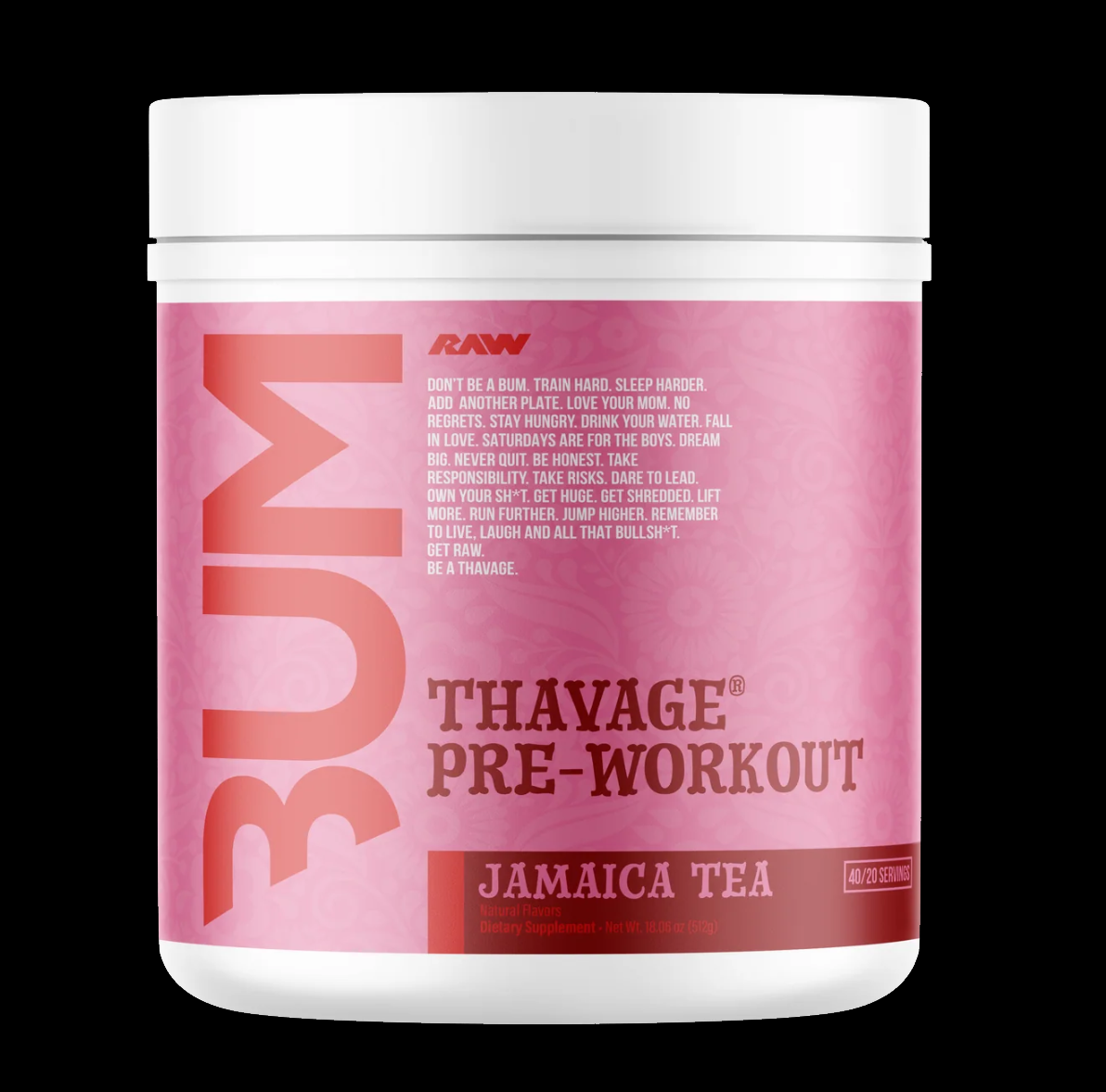 RAW THAVAGE PRE-WORKOUT 40/20 SERV